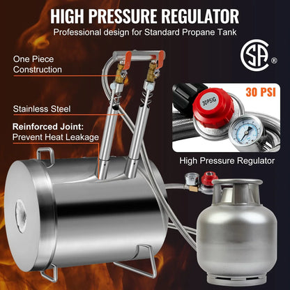 VEVOR 12KG Propane Smelting Furnace Kit Melting Furnace Double Burners 2700℉ - Mekamart Australia