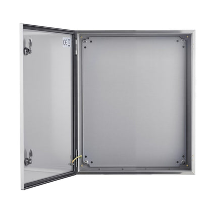 Steel Electrical Box, 60x50x20 cm, 304 Stainless Steel Electrical Enclosure Box, Wall-Mounted Outdoor Electrical Electronic Equipment Enclosure with Mounting Plate Hinges Lock, IP66 Waterproof