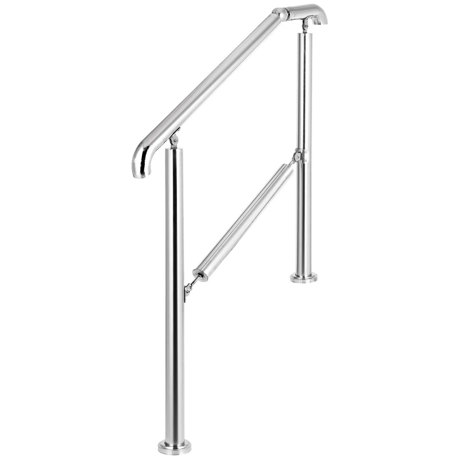 VEVOR 3 Step Railing Stainless Steel Transitional Handrail fit for Level Surface and 1 to 3 Steps Adjustable Stair Railing Indoor Outdoor Step Railings 220lb Capacity W/ Installation Kit Porch DIY - Mekamart Australia