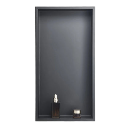 VEVOR Shower Niche, 33.0 x 63.5 x 10.2 cm Recessed Wall Niche, Heavy-duty Stainless Steel Modern Soap & Shampoo Storage Organizer, Sealed Waterproof, Durable & Easy to Install, Black for Bathroom - Mekamart Australia