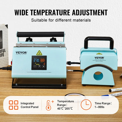 VEVOR 2 in 1 Tumbler and Hat Heat Press Machine Heat Machine for Caps Hats Mugs - Mekamart Australia