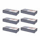 Under Bed Storage with Clear Lids, 996 x 500 x 180 mm, 90L Large Underbed Clothes Storage Containers, Low Profile Under Bed Drawer Shoe Organizer Bins Box for Blanket Shoe Bedroom, 6 Pack