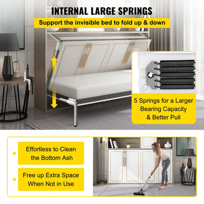 VEVOR DIY Murphy Bed Springs Mechanism Hardware Kit Horizontal for Twin Size Bed - Mekamart Australia