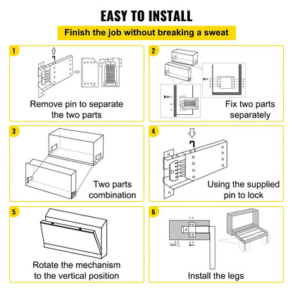 VEVOR DIY Murphy Bed Springs Mechanism Hardware Kit Horizontal for Twin Size Bed - Mekamart Australia