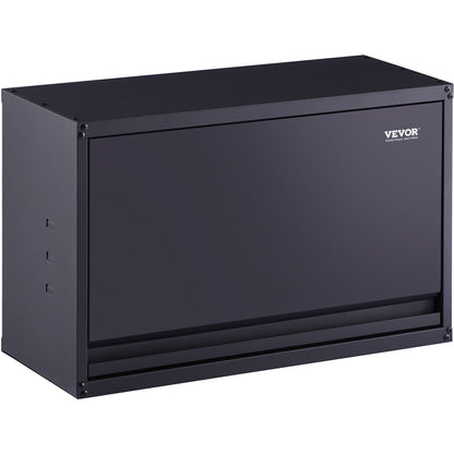 Metal Storage Cabinet, 54.4 kg Load Capacity per Shelf, 50.8 cm Tall Wall-Mounted Powder-Coating Steel Garage Cabinet with Adjustable Shelf, Press to Lock & Open Door, Perfect for Office Home Garage