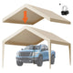 VEVOR Carport Replacement Canopy, 6 x 3.6 m Potable Garage Tent Top Tarp, UV-Resistant & Waterproof Car Shelter Tarp, Heavy Duty Car Port Cover with Ball Buggees, Beige, Frame Not Included - Mekamart Australia