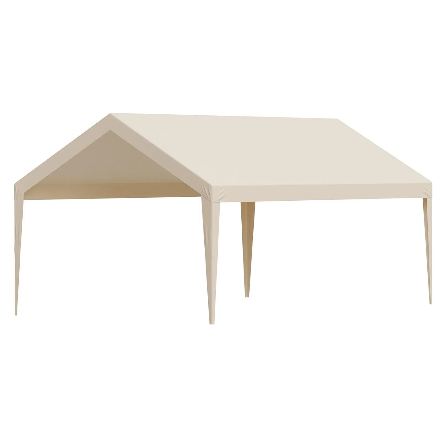 VEVOR Carport Replacement Canopy, 6 x 3.6 m Potable Garage Tent Top Tarp, UV-Resistant & Waterproof Car Shelter Tarp, Heavy Duty Car Port Cover with Ball Buggees, Beige, Frame Not Included - Mekamart Australia