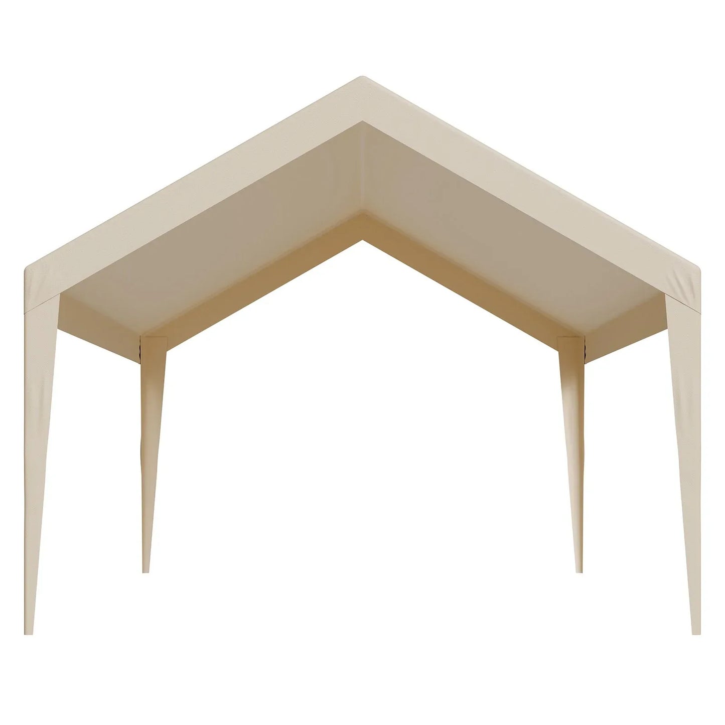 VEVOR Carport Replacement Canopy, 6 x 3.6 m Potable Garage Tent Top Tarp, UV-Resistant & Waterproof Car Shelter Tarp, Heavy Duty Car Port Cover with Ball Buggees, Beige, Frame Not Included - Mekamart Australia
