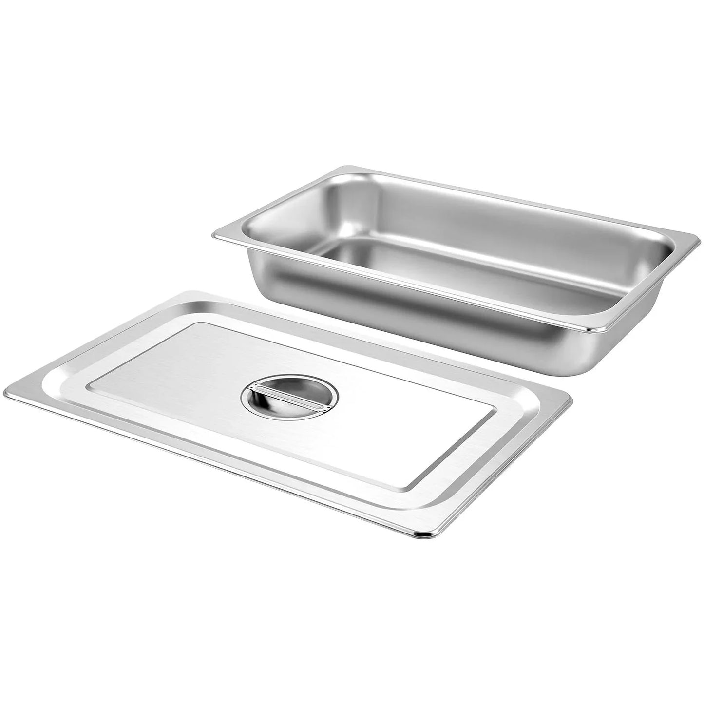 VEVOR 4 Pack Hotel Pan 3.7" Deep Steam Table Pan Full Size with Lid 20.8"L x 13"W Hotel Pan 22 Gauge Stainless Steel Anti Jam Steam Table Pan - Mekamart Australia