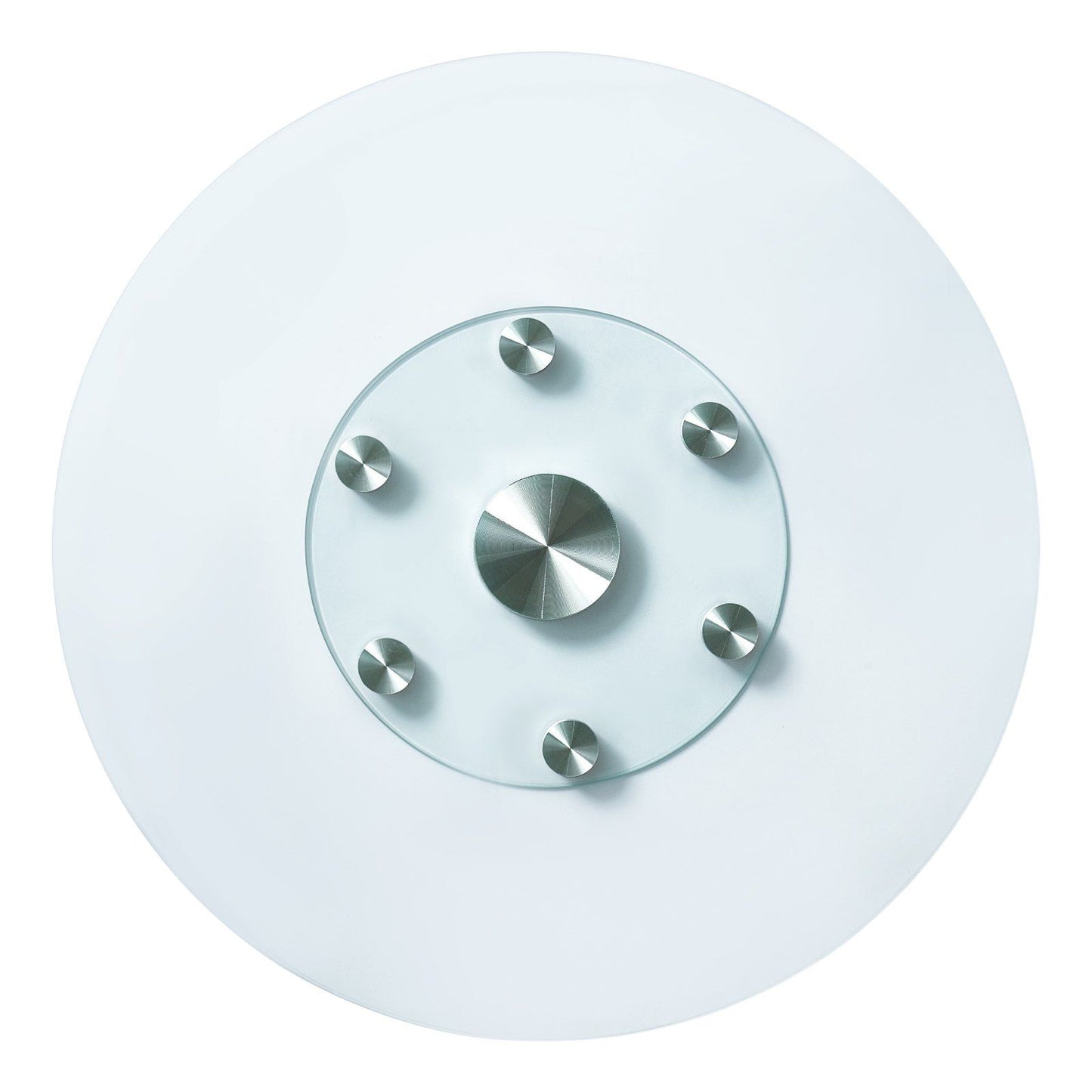 76.8 cm Glass Lazy Susan Turntable, Tempered Glass Dining Table Centerpiece with 6 Rotating Wheels, 360° Smooth & Silent Spin Tabletop Rotating Tray, for Family Gatherings, Banquets & Weddings
