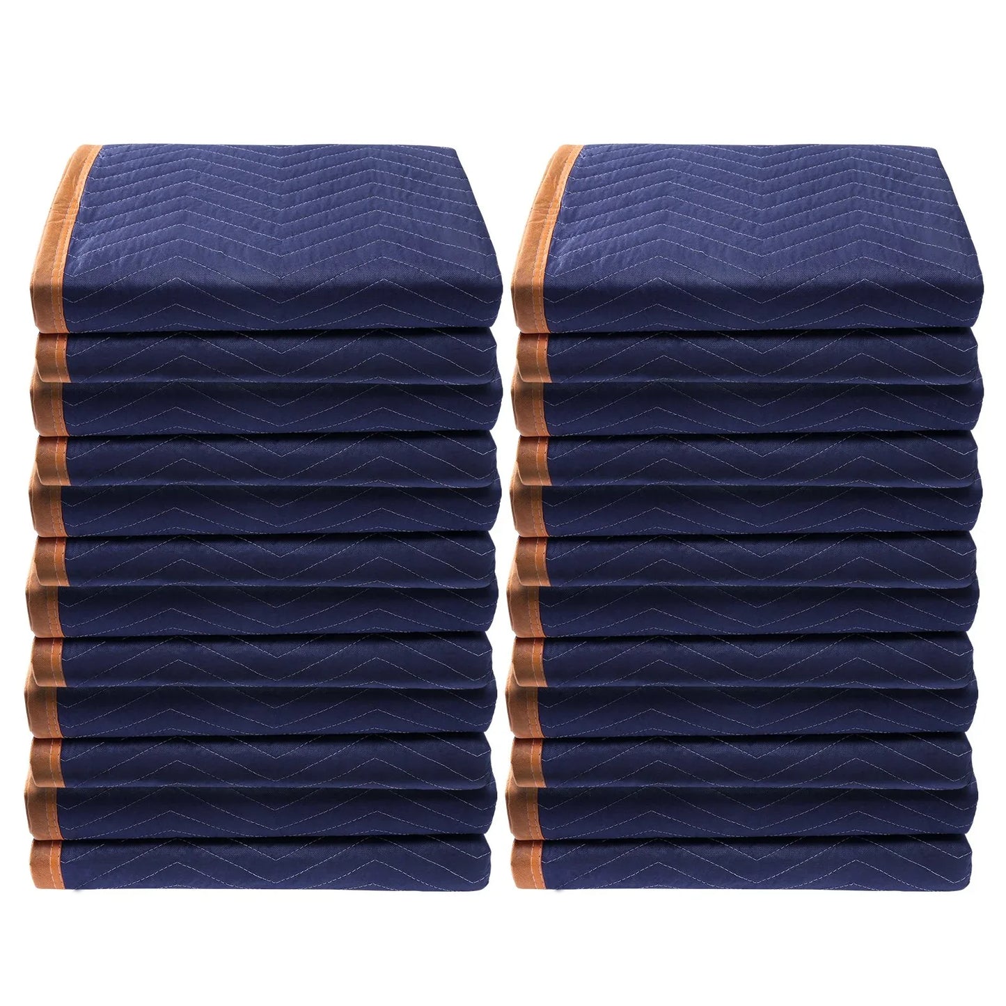 VEVOR Moving Blankets, 2032 x 1829 mm, 15.6 kg/dz, 12 Packs, Professional Non-Woven & Recycled Cotton Packing Blanket, Heavy Duty Mover Pads for Protecting Furniture, Floors, Appliances, Blue/Orange - Mekamart Australia