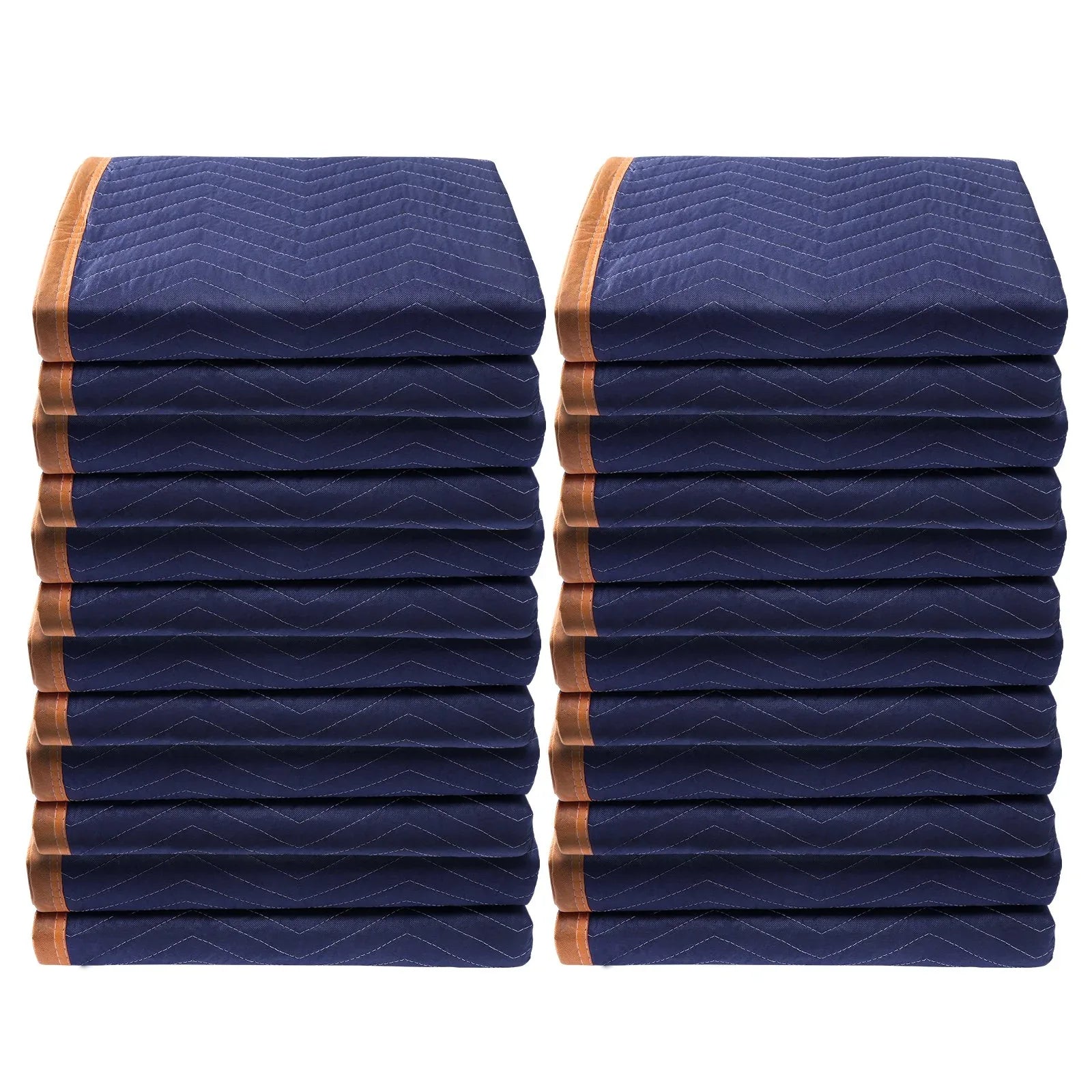 VEVOR Moving Blankets, 2032 x 1829 mm, 15.6 kg/dz, 12 Packs, Professional Non-Woven & Recycled Cotton Packing Blanket, Heavy Duty Mover Pads for Protecting Furniture, Floors, Appliances, Blue/Orange - Mekamart Australia