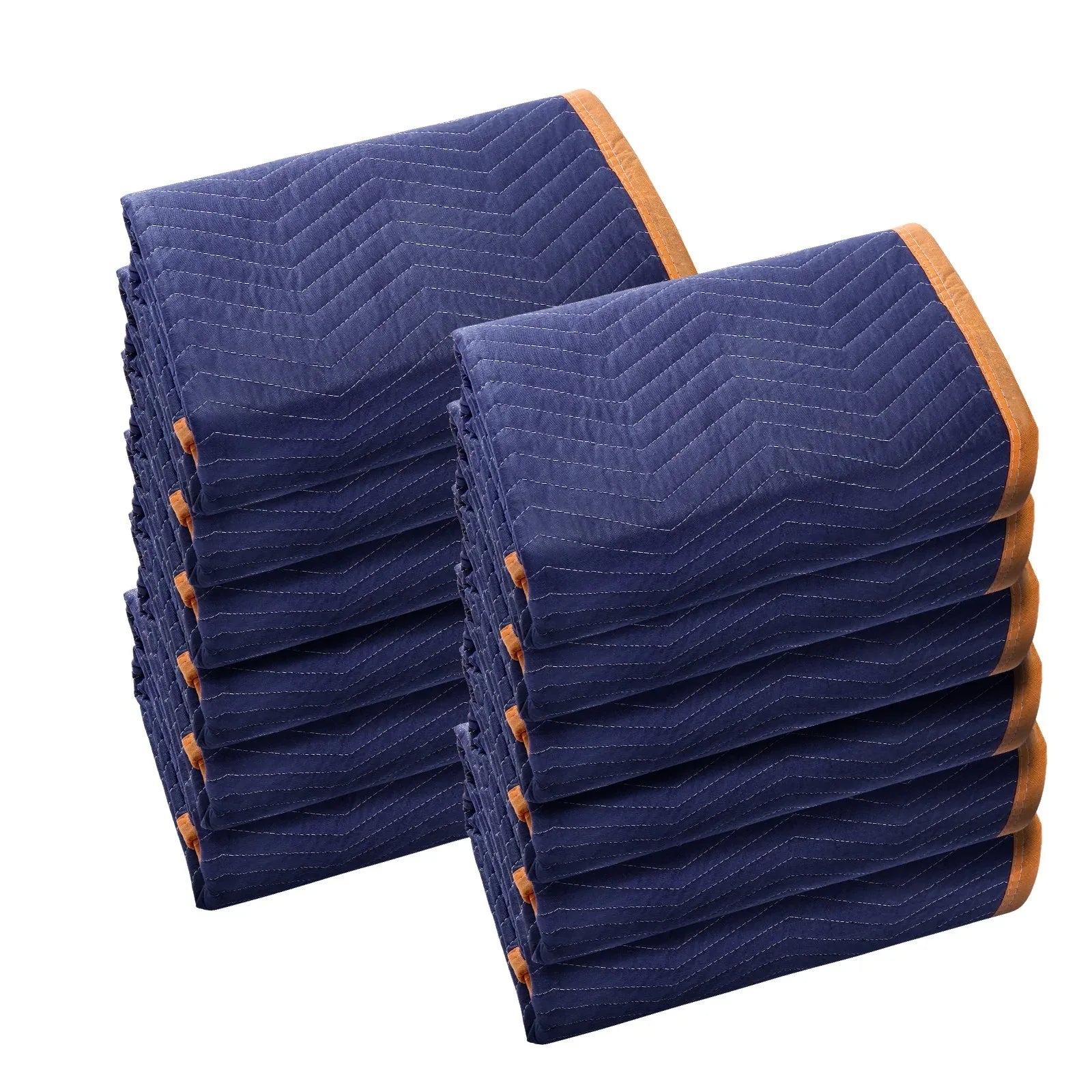VEVOR Moving Blankets, 2032 x 1829 mm, 15.6 kg/dz, 12 Packs, Professional Non-Woven & Recycled Cotton Packing Blanket, Heavy Duty Mover Pads for Protecting Furniture, Floors, Appliances, Blue/Orange - Mekamart Australia