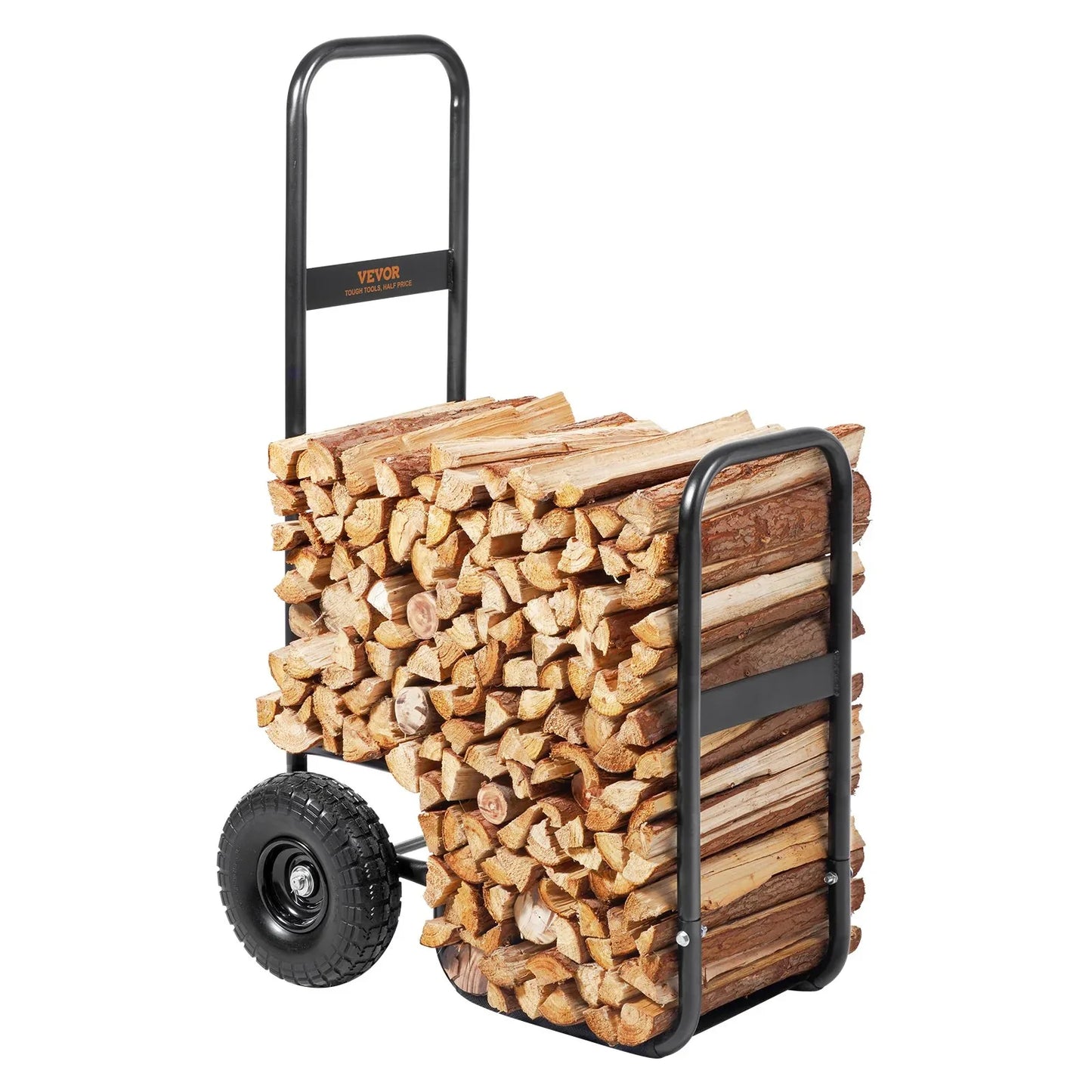 VEVOR Firewood Log Cart Wood Mover Hauler 250 lbs Capacity on PU Wheels Dolly - Mekamart Australia