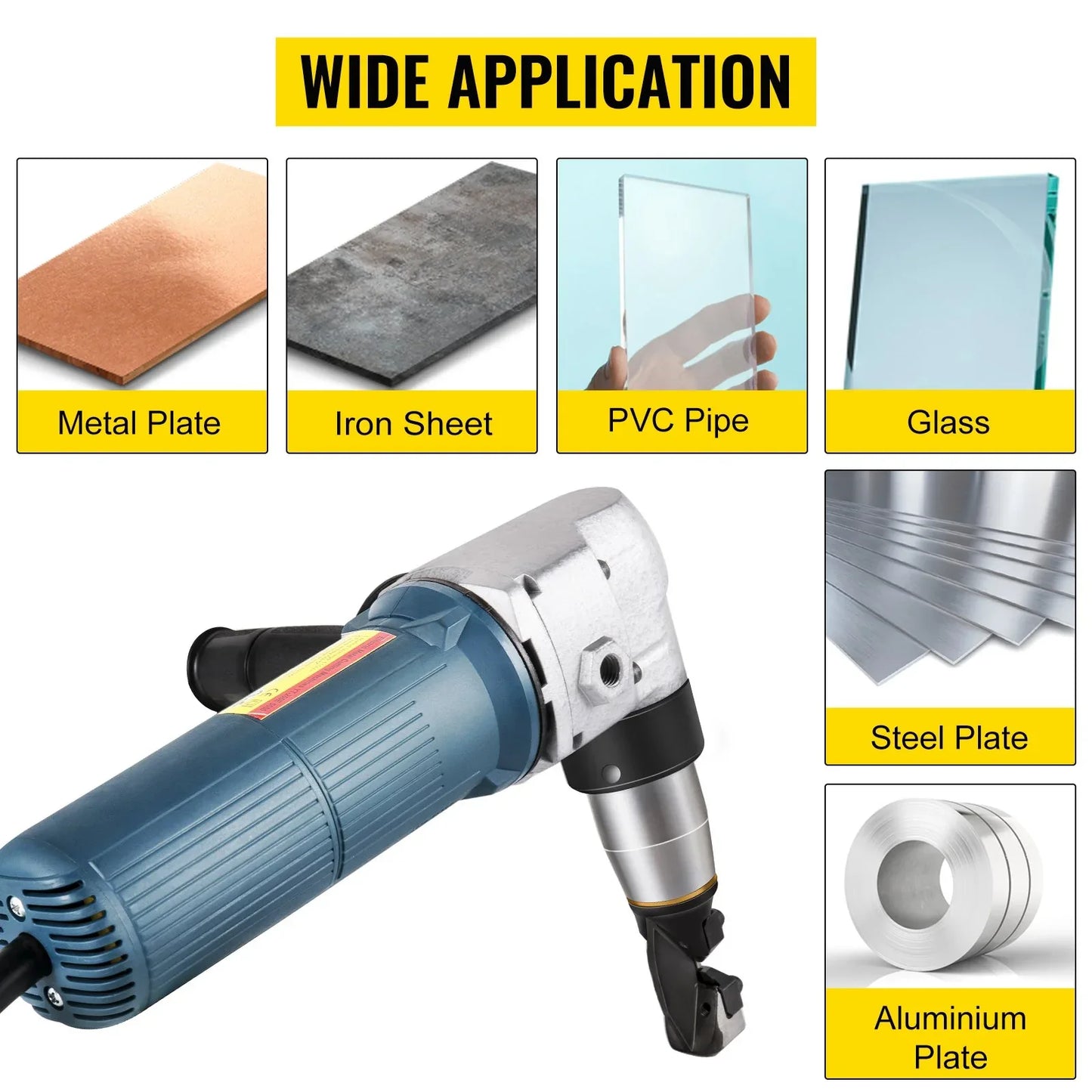 VEVOR Electric Nibbler 4 mm Heavy Duty Metal Sheet Cutter Stainless Steel 625W - Mekamart Australia