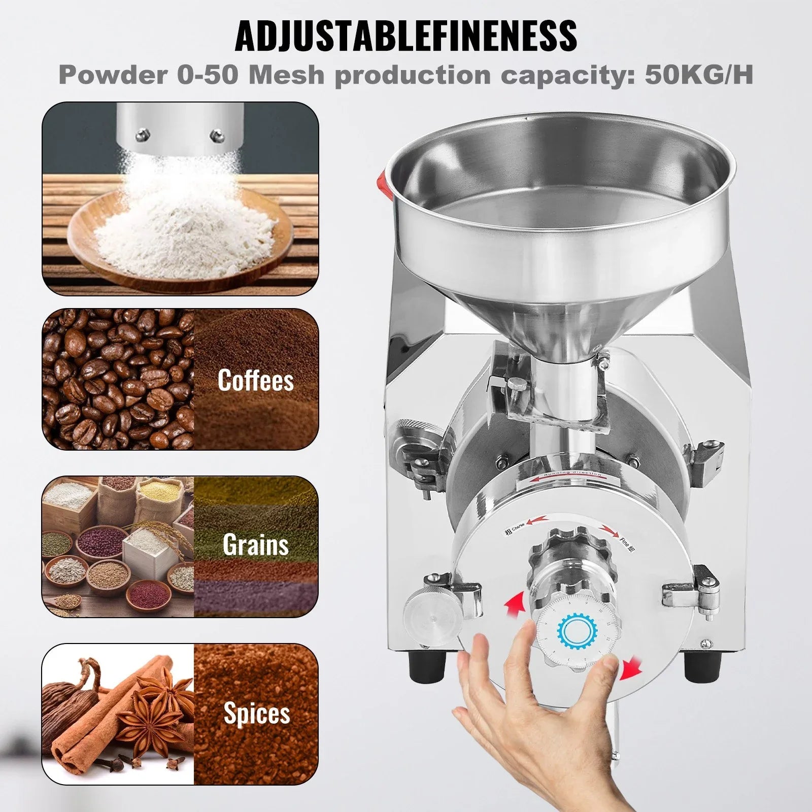 VEVOR Grain Grind Mill Grain Grinding Machine 2200W Food Processing Machinery - Mekamart Australia