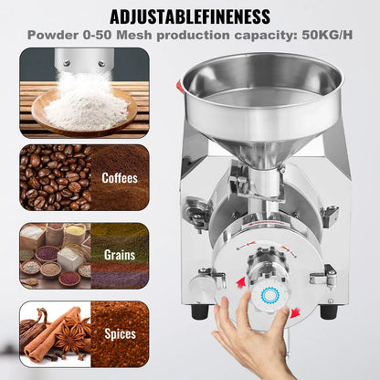 VEVOR Grain Grind Mill Grain Grinding Machine 2200W Food Processing Machinery - Mekamart Australia