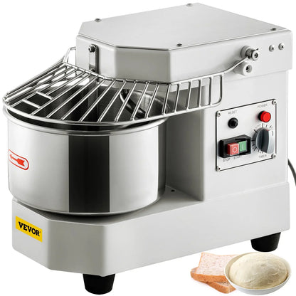 VEVOR Commercial Dough Food Mixer, 8L Large Capacity Stainless Steel Mixer with Bowel, Hook, Shield, Reset Button, 450W Tilt-Head Kitchen Dough Mixers for Cake, Cream, Egg Fluid, Fillings - Mekamart Australia