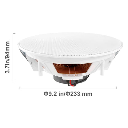 4 PCs 203.2 mm in Ceiling Speakers, 100-Watts, Flush Mount Ceiling & in-Wall Speakers System with 8ΩImpedance 89dB Sensitivity, for Home Kitchen Living Room Bedroom or Covered Outdoor Porches