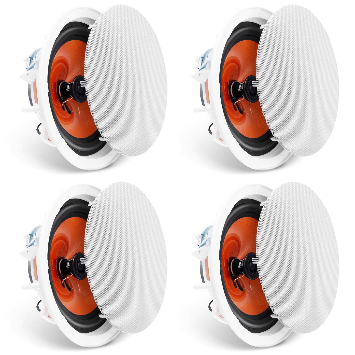 4 PCs 203.2 mm in Ceiling Speakers, 100-Watts, Flush Mount Ceiling & in-Wall Speakers System with 8ΩImpedance 89dB Sensitivity, for Home Kitchen Living Room Bedroom or Covered Outdoor Porches
