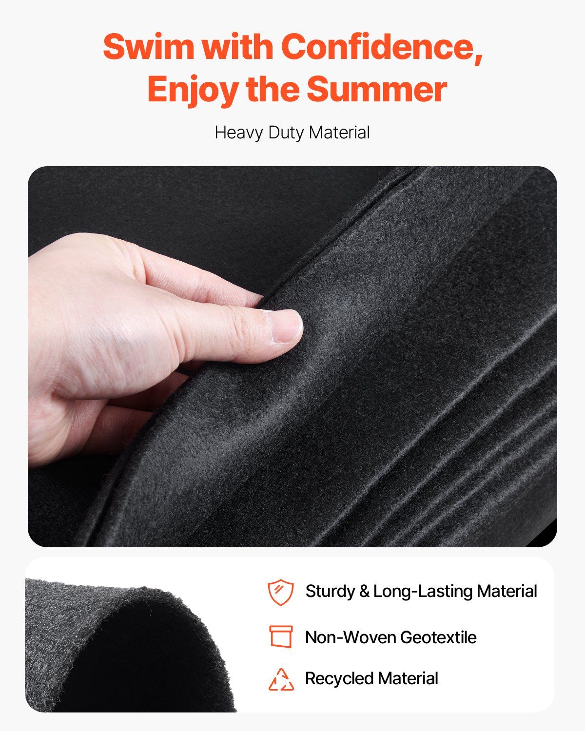 Rectangle Pool Liner Pad, 16 x 32 ft Pool Liner Pad for Above Ground Swimming Pools, Extra-Thick Pool Mat, Prevents Punctures, Recycled Geotextile Material Underlayment Pad, Extend Liner Life