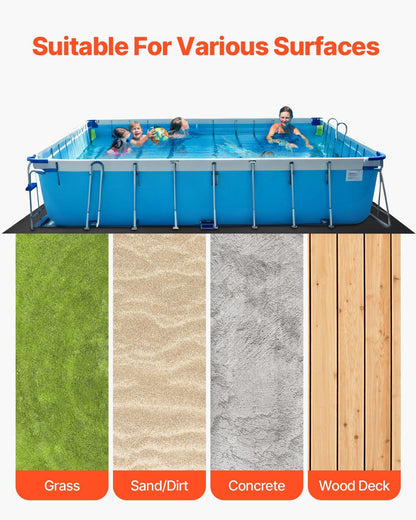 Rectangle Pool Liner Pad, 16 x 32 ft Pool Liner Pad for Above Ground Swimming Pools, Extra-Thick Pool Mat, Prevents Punctures, Recycled Geotextile Material Underlayment Pad, Extend Liner Life