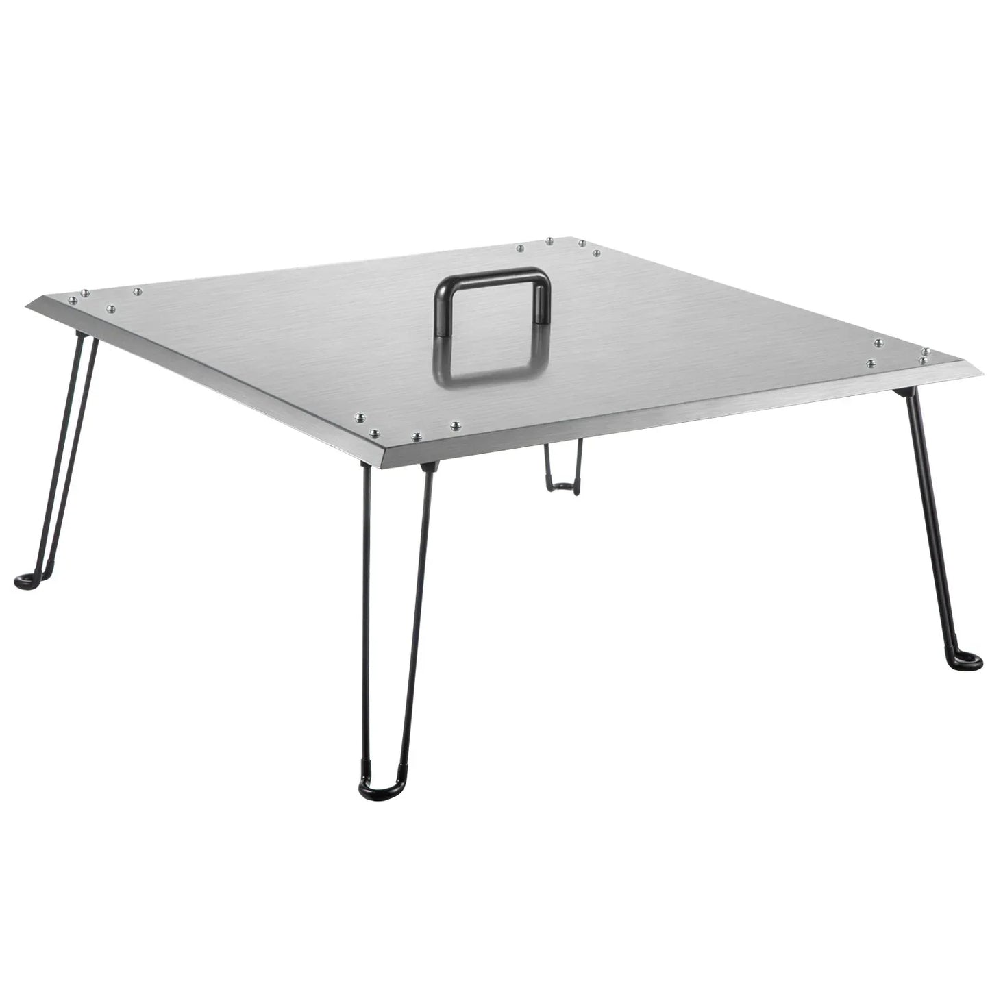 VEVOR Fire Pit Heat Deflector Fire Pit Pan Cover Stainless Steel Foldable Legs - Mekamart Australia