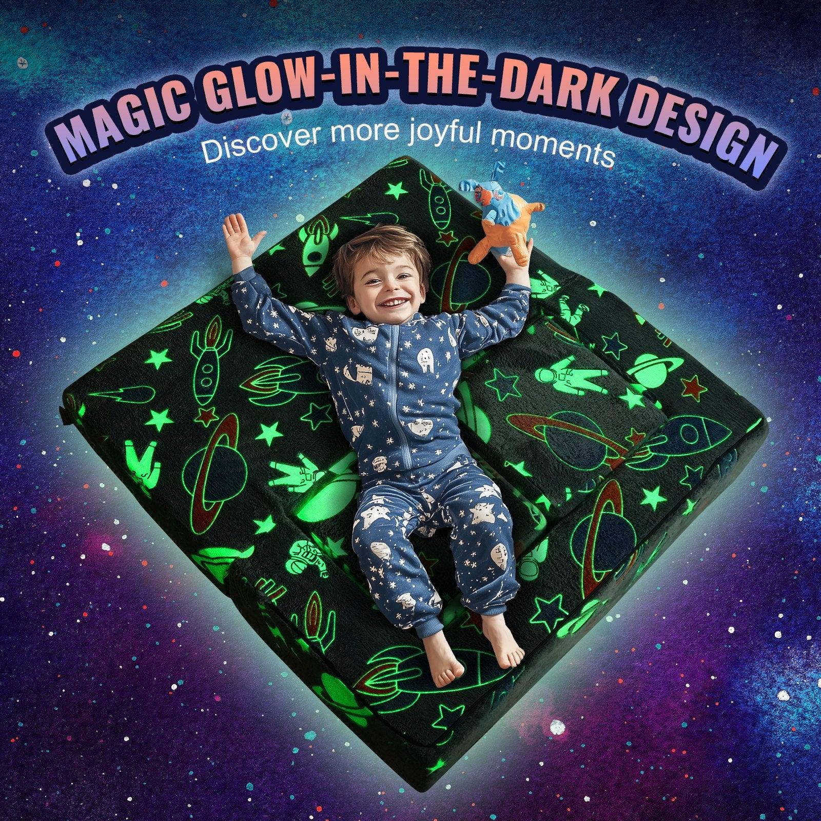 VEVOR Modular Kids Play Couch 4Pcs DIY Glow in the Dark Toddler Chair Grey - Mekamart Australia