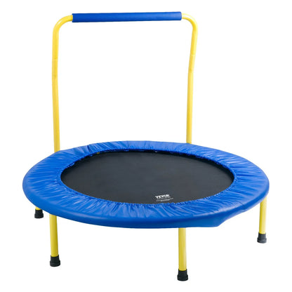 VEVOR 3FT Trampoline for Kids, 92 cm Trampolines Indoor/Outdoor Trampoline for Toddlers, Foldable Mini Baby Trampoline with Foam Handle, Recreational Trampoline Birthday Gift for 3+ Years Kids - Mekamart Australia