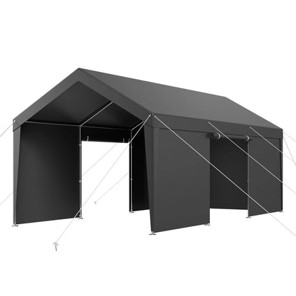 VEVOR Carport Car Canopy 12x20FT Heavy Duty Car Shelter with Sidewalls White - Mekamart Australia