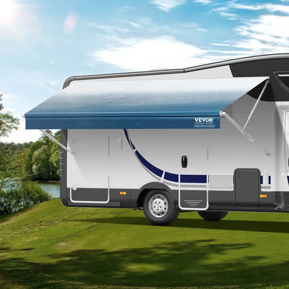 VEVOR RV Awning Fabric Replacement, 6.15m Fabric Length for 6.4m Awning, Heavy Duty 3-Ply 16oz PVC Camper Awning Fabric, Waterproof & UV Protection Outdoor Canopy for RV, Trailer, Motorhome, Blue Fade - Mekamart Australia
