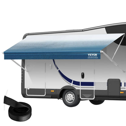 VEVOR RV Awning Fabric Replacement, 6.15m Fabric Length for 6.4m Awning, Heavy Duty 3-Ply 16oz PVC Camper Awning Fabric, Waterproof & UV Protection Outdoor Canopy for RV, Trailer, Motorhome, Blue Fade - Mekamart Australia