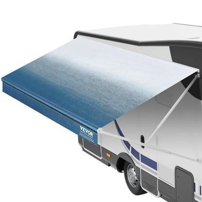 VEVOR RV Awning Fabric Replacement, 6.15m Fabric Length for 6.4m Awning, Heavy Duty 3-Ply 16oz PVC Camper Awning Fabric, Waterproof & UV Protection Outdoor Canopy for RV, Trailer, Motorhome, Blue Fade - Mekamart Australia