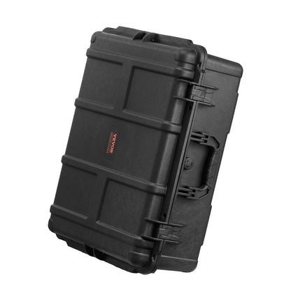 Weatherproof Hard Case, Heavy Duty Protective Dry Box Case with Pre-cut Foam, and Retractable Pull Handles for Travel, Hunting, Military, Tactical, IP67 Waterproof Case for Cameras (56.1x37x26)