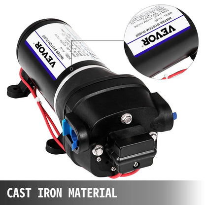 VEVOR Water Pressure Diaphragm Pump, 12V FL-40 High Pressure Diaphragm Water Pump, 40PSI Automatic Self Priming Water Pump, 17L/MIN Misting Booster Sprayer Diaphragm Pump for Caravan Boat RV Garden - Mekamart Australia