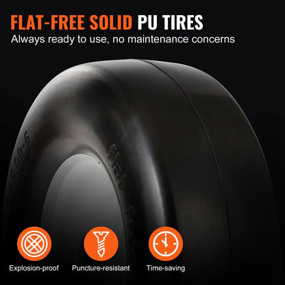 VEVOR Lawn Mower Tires with Rim, 13x5-6" Tubeless Tractor Tires, 2-Pack Tire and Wheel Assembly, Flat-free PU Tires, 3.25"-5.9" Centered Hub, 3/4" Bushing Size, 20 PCS Adapter for Lawn Mowers Tractors - Mekamart Australia
