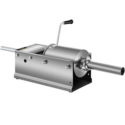 VEVOR Manual Sausage Stuffer, 3 L / 7 LBS Horizontal Sausage Machine, Dual-Speed Meat Stuffer, Made of Food-Grade 304 Stainless Steel, Includes 5 Stuffing Tubes, for Home Kitchen Restaurant Commercial - Mekamart Australia