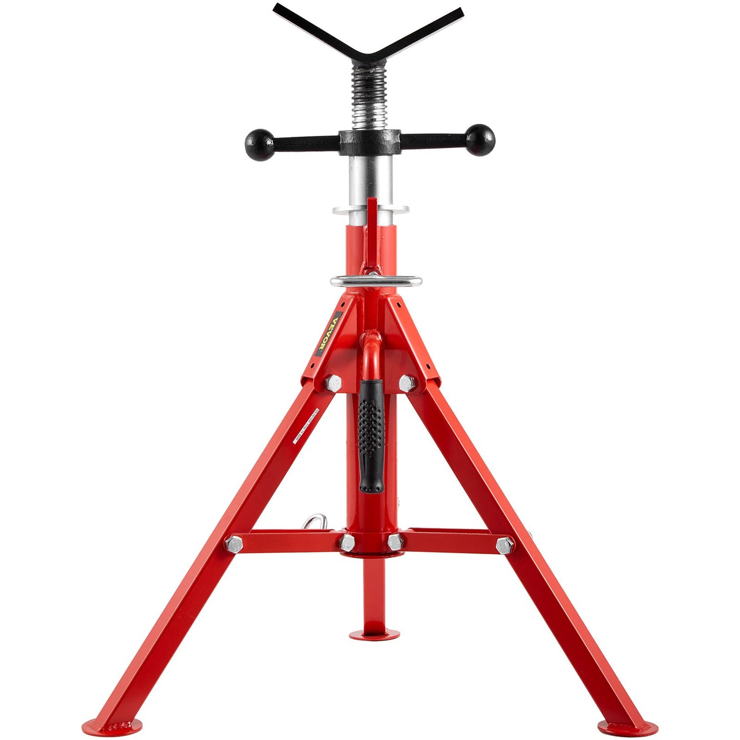 V Head Pipe Stand 0.32 - 30.48 cm Capacity, Adjustable Height 610mm-1067mm, Pipe Jack Stands 1134kg Load Capacity, Portable Folding Pipe Stands, Carbon Steel Body for Enhanced Durability