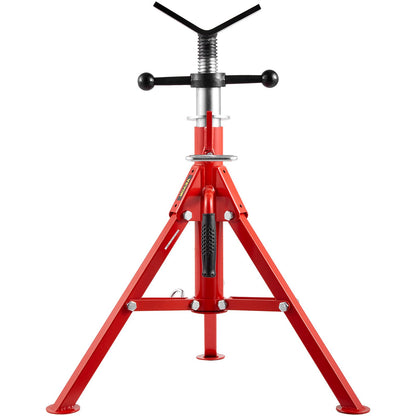 V Head Pipe Stand 0.32 - 30.48 cm Capacity, Adjustable Height 610mm-1067mm, Pipe Jack Stands 1134kg Load Capacity, Portable Folding Pipe Stands, Carbon Steel Body for Enhanced Durability