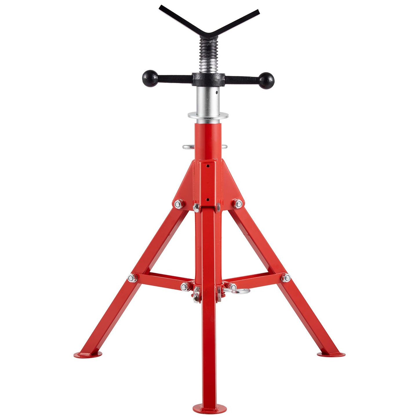 V Head Pipe Stand 0.32 - 30.48 cm Capacity, Adjustable Height 610mm-1067mm, Pipe Jack Stands 1134kg Load Capacity, Portable Folding Pipe Stands, Carbon Steel Body for Enhanced Durability