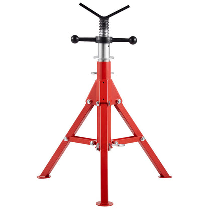 V Head Pipe Stand 0.32 - 30.48 cm Capacity, Adjustable Height 610mm-1067mm, Pipe Jack Stands 1134kg Load Capacity, Portable Folding Pipe Stands, Carbon Steel Body for Enhanced Durability