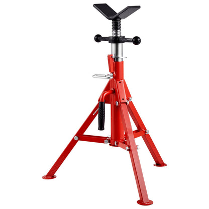 V Head Pipe Stand 0.32 - 30.48 cm Capacity, Adjustable Height 610mm-1067mm, Pipe Jack Stands 1134kg Load Capacity, Portable Folding Pipe Stands, Carbon Steel Body for Enhanced Durability