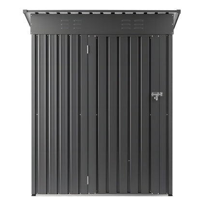 1533 x 876 x 1815 mm Metal Garden Shed, Storage Building with Lockable Door & 2 Louver Vents, Sloped Roof Metal Outdoor Storage Shed, Tool Sheds Outdoor Storage for Backyard, Garden, Patio
