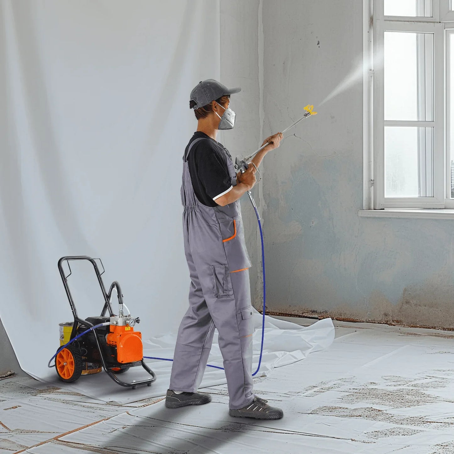 VEVOR Cart Airless Paint Sprayer Diaphragm Paint Airless Sprayer 1700W Electric - Mekamart Australia