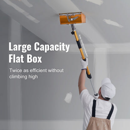 Drywall Flat Box, 10-Inch Wide Quick Clean, Aluminum Finishing Mud Box for Plasterboard, Wallboard, Sheetrock, Bonus Mudguard, Extra 2 Stainless Steel Blades (10/12-Inch)