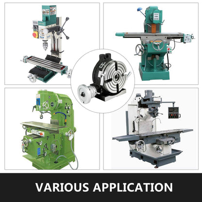 Rotary Table 6inch(150mm) Horizontal Vertical Milling Table 2/5inch(10mm) 4-Slot Milling Rotary Table MT-2 Rotary Table for Milling with Indexing Plate Set for Precision Milling Drilling