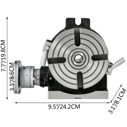 Rotary Table 6inch(150mm) Horizontal Vertical Milling Table 2/5inch(10mm) 4-Slot Milling Rotary Table MT-2 Rotary Table for Milling with Indexing Plate Set for Precision Milling Drilling