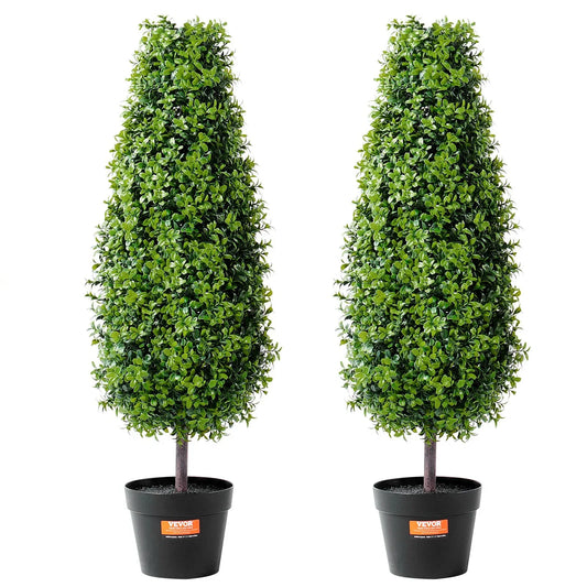 VEVOR 2 Pack 91.4cm Artificial Boxwood Topiary Tree Faux Plant UV Decor In/Outdoor - Mekamart Australia