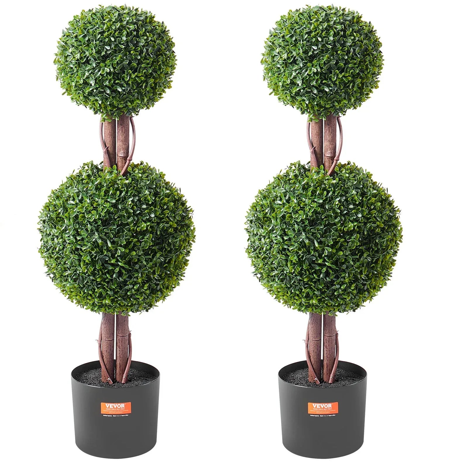 VEVOR 2 Pack 91.4cm Artificial Boxwood Topiary Tree Faux Plant UV Decor In/Outdoor - Mekamart Australia