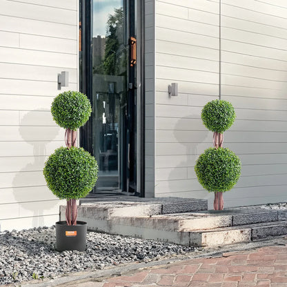 VEVOR 2 Pack 91.4cm Artificial Boxwood Topiary Tree Faux Plant UV Decor In/Outdoor - Mekamart Australia